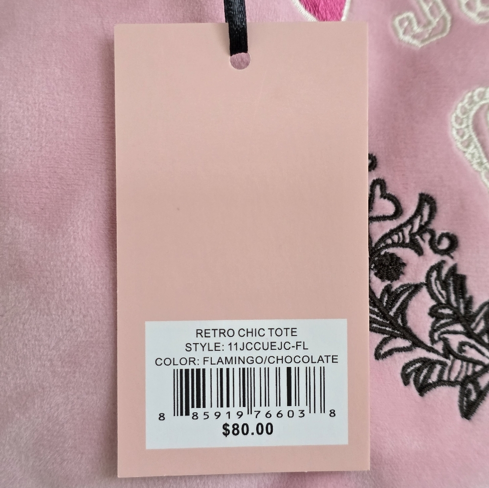 Juicy Couture Retro Chic Pink Shoulder Tote Bag - Picture 6 of 7